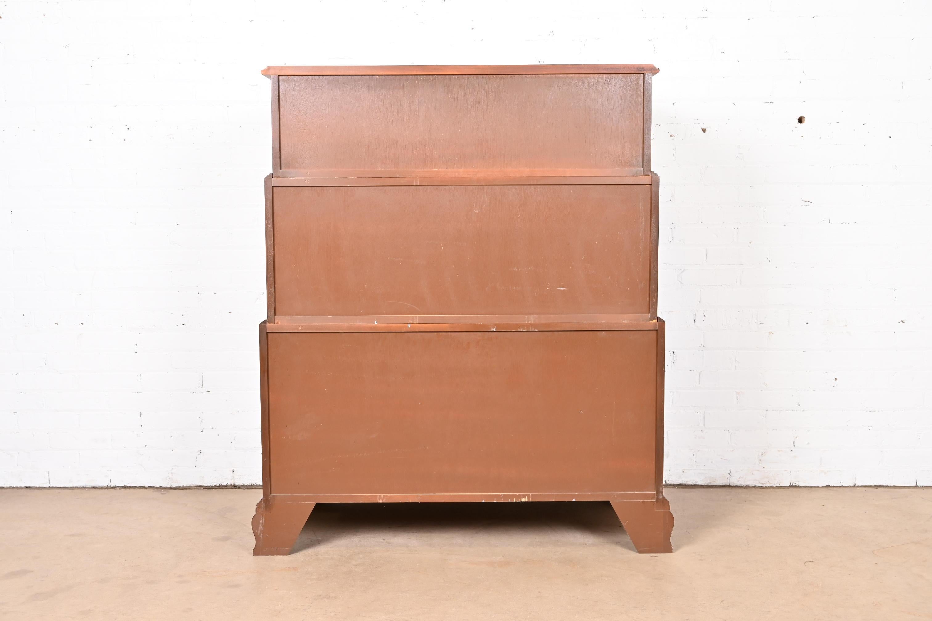 Baker Furniture Georgian Mahogany Triple Chest-On-Chest Highboy Dresser 5