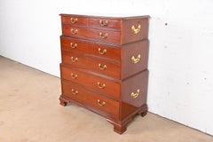 Baker Furniture Georgian Mahogany Triple Chest-On-Chest Highboy Dresser