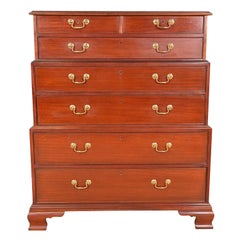 Baker Furniture Georgian Mahogany Triple Chest-On-Chest Highboy Dresser
