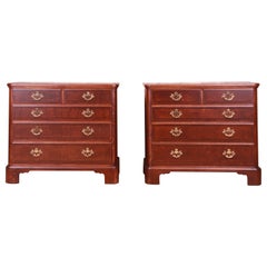 Baker Furniture Georgian Oak Bachelor Chests, Newly Refinished