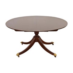 Baker Furniture Georgian Pedestal Extension Dining Table, Newly Refinished