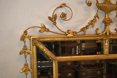 Baker Furniture Giltwood and Gesso Decorative Beveled Wall Mirror