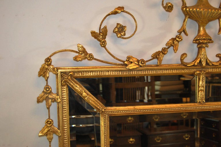 Baker Furniture Giltwood and Gesso Decorative Beveled Wall Mirror For Sale at 1stDibs