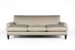 Baker Furniture Grey Silk 3 Cushion Sofa