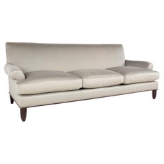 Baker Furniture Grey Silk 3 Cushion Sofa
