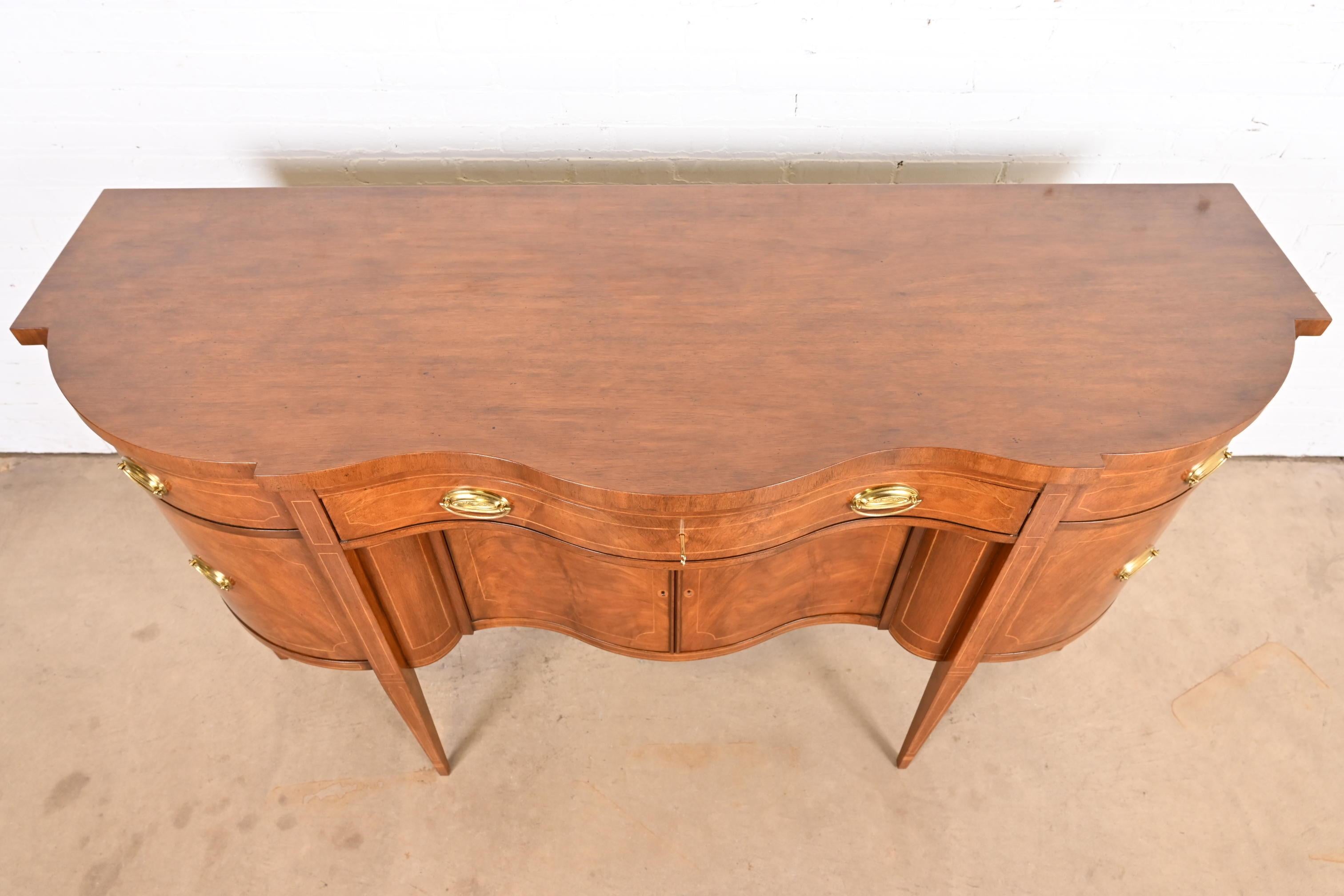 Baker Furniture Hepplewhite Flame Mahogany Serpentine Front Sideboard Credenza 4