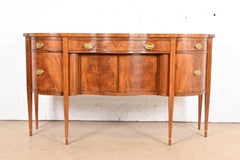 Baker Furniture Hepplewhite Flame Mahogany Serpentine Front Sideboard Credenza