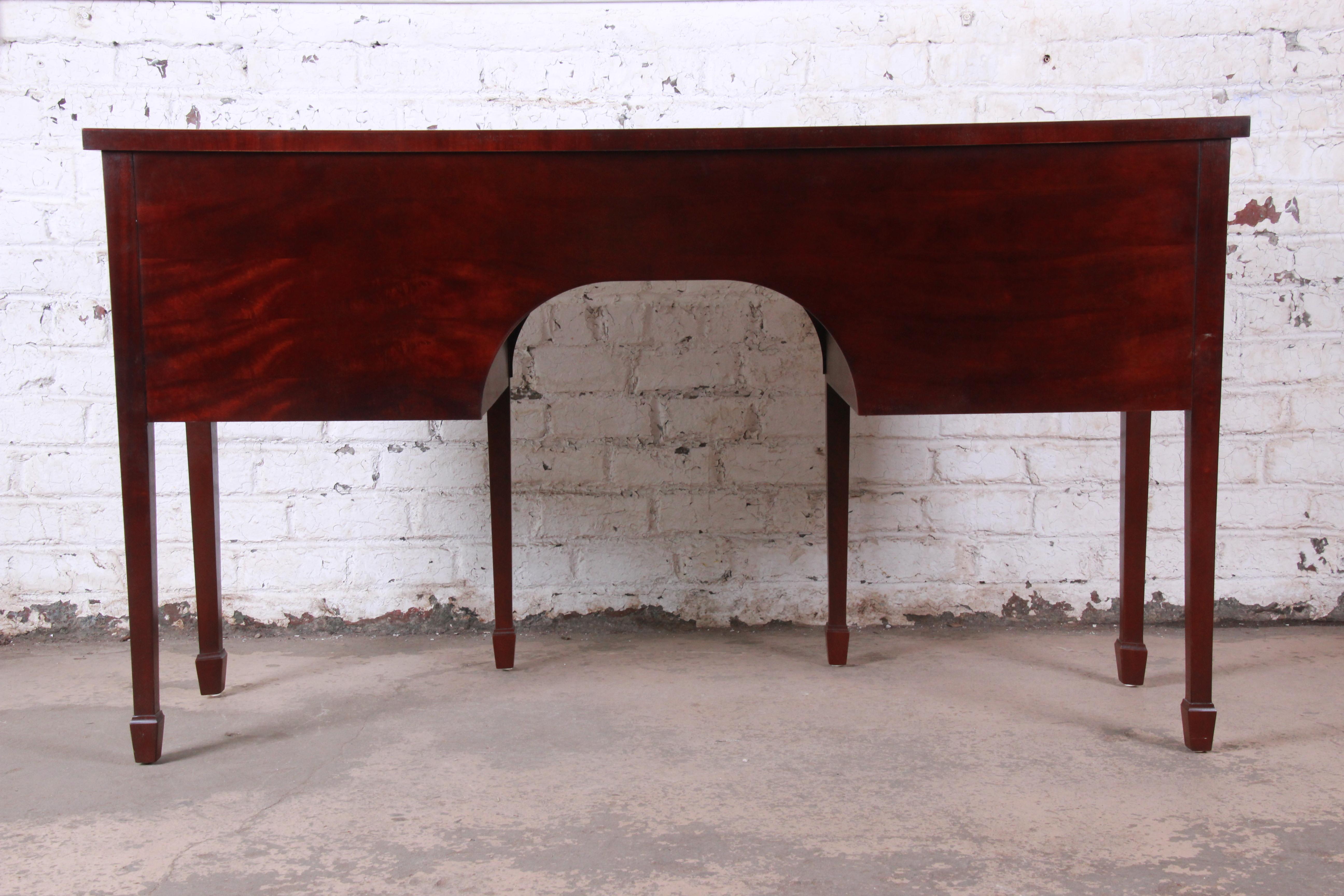 Baker Furniture Hepplewhite Mahogany and Inlaid Satinwood Sideboard Credenza 9