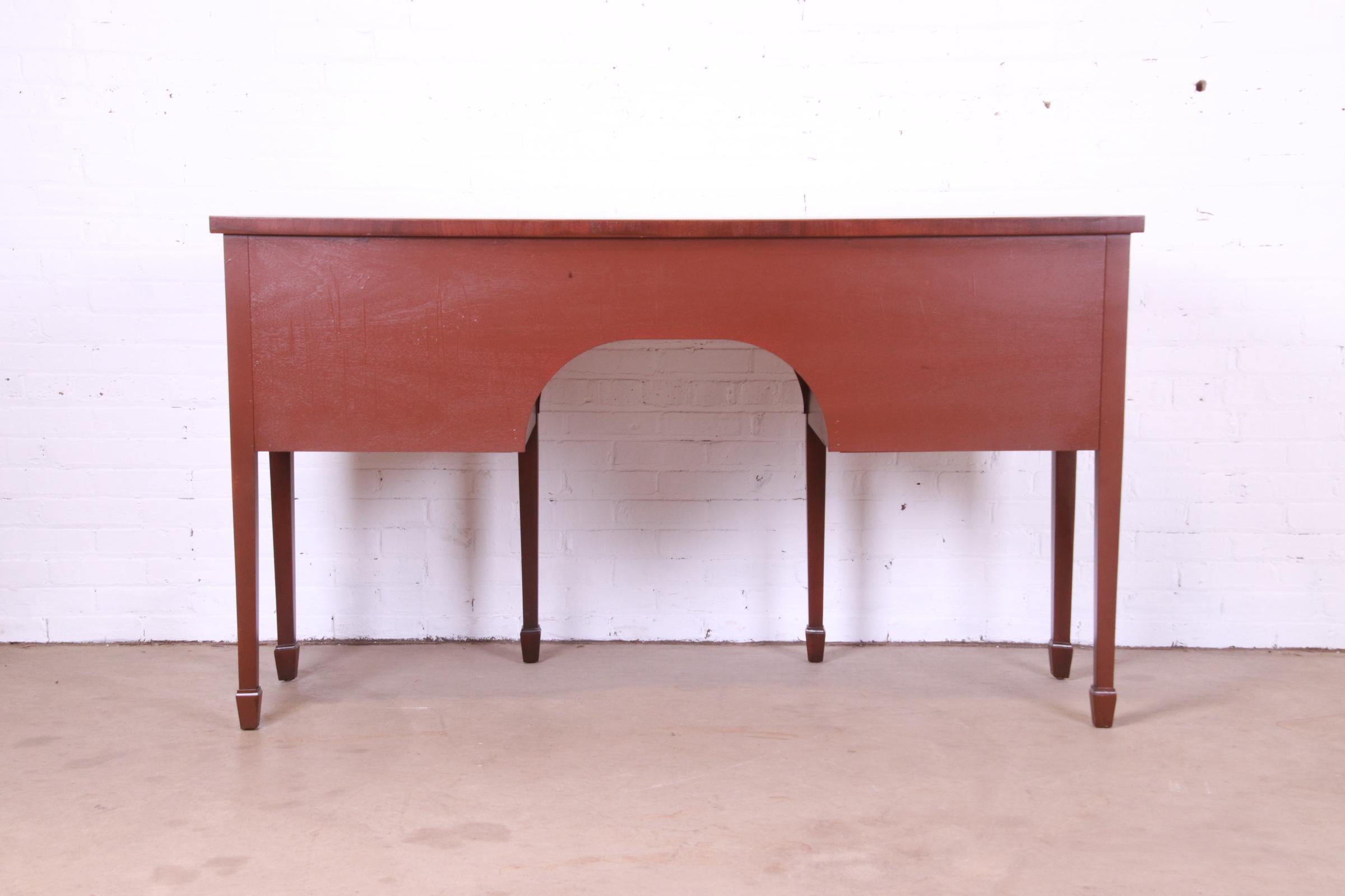 Baker Furniture Hepplewhite Mahogany and Satinwood Sideboard, Newly Restored 10