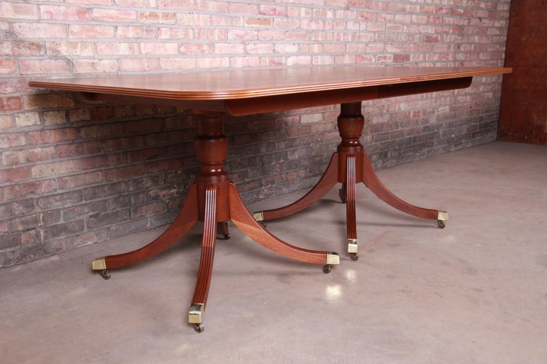 Baker Furniture Historic Charleston Banded Mahogany Dining Table, Newly