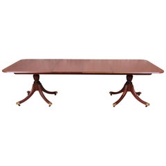 Baker Furniture Historic Charleston Banded Mahogany Dining Table, Newly Restored