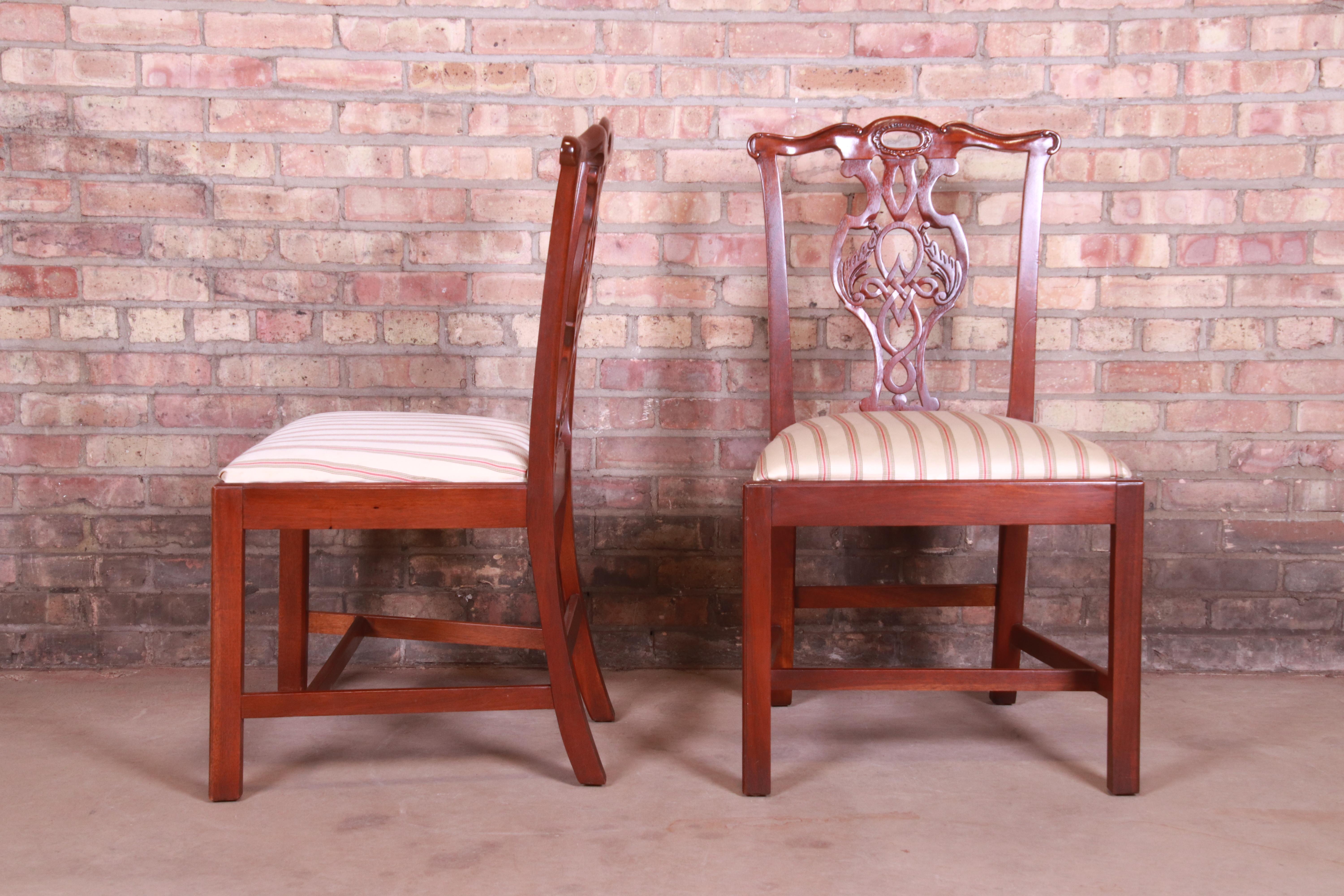 Baker Furniture Historic Charleston Carved Mahogany Dining Chairs, Set of Six 4