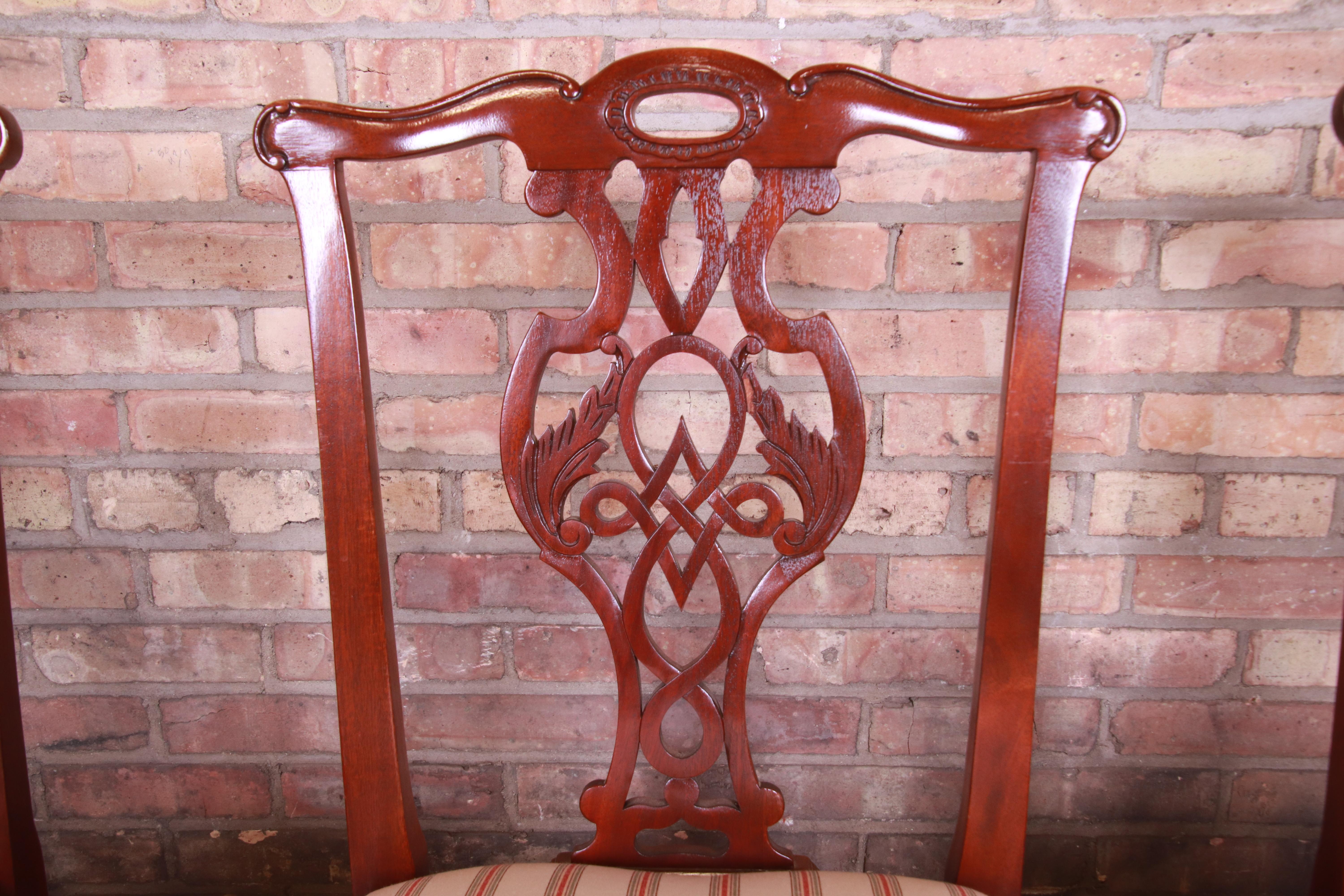 Baker Furniture Historic Charleston Carved Mahogany Dining Chairs, Set of Six 5