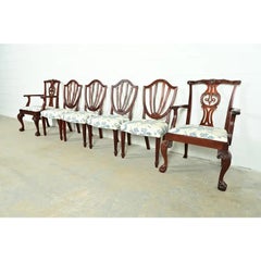 Baker Furniture Historic Charleston Carved Mahogany Dining Chairs, Set of Six