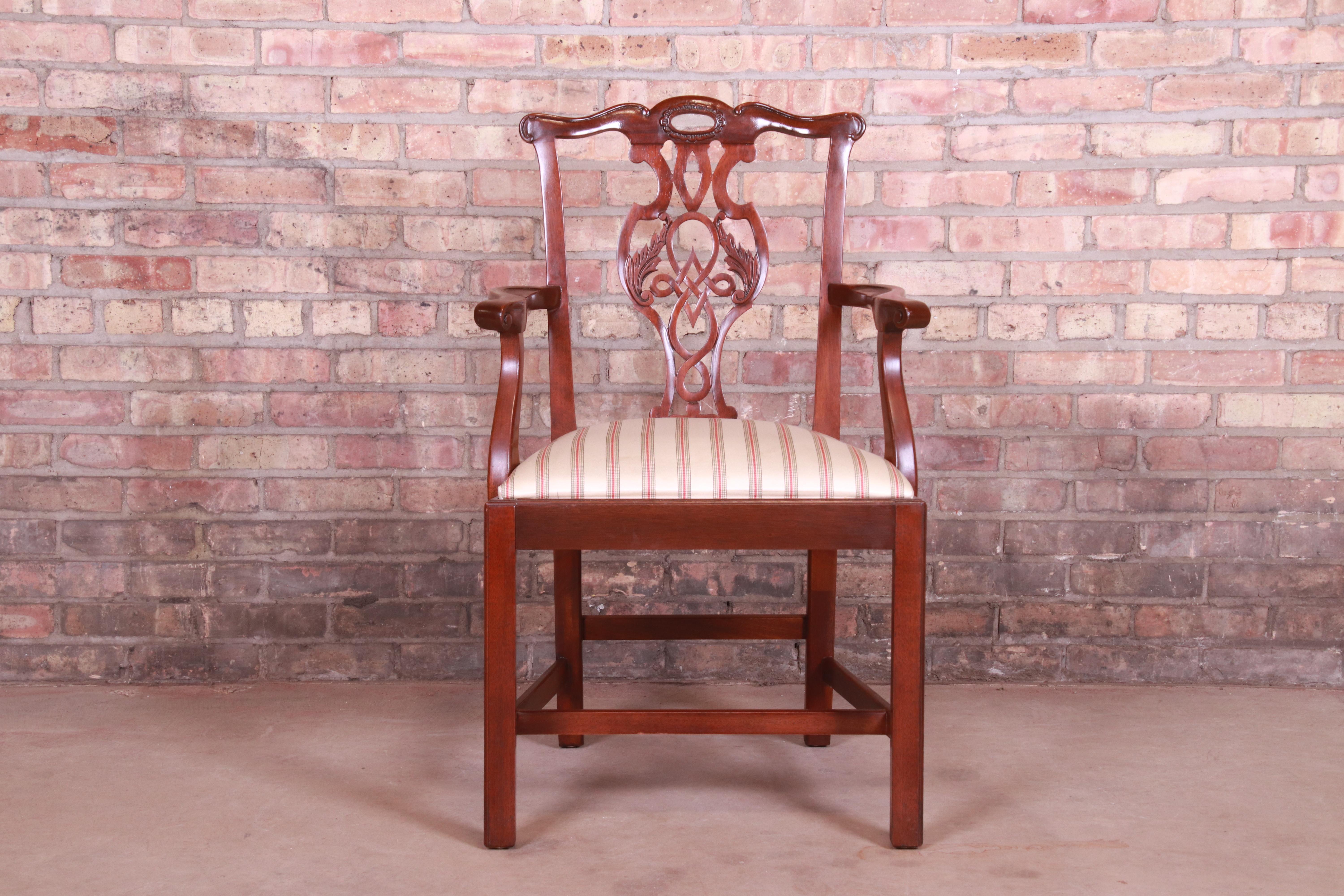 Baker Furniture Historic Charleston Carved Mahogany Dining Chairs, Set of Six 1