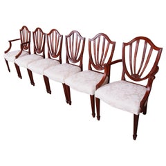 Baker Furniture Historic Charleston Carved Mahogany Dining Chairs, Set of Six