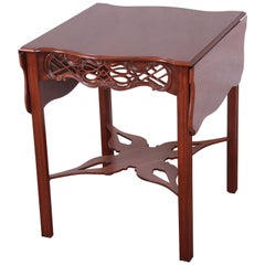 Baker Furniture Historic Charleston Carved Mahogany Pembroke Table, Restored