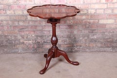 Baker Furniture Historic Charleston Carved Mahogany Tilt Top Tea Table