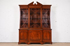 Baker Furniture Historic Charleston Chippendale Mahogany Breakfront Bookcase