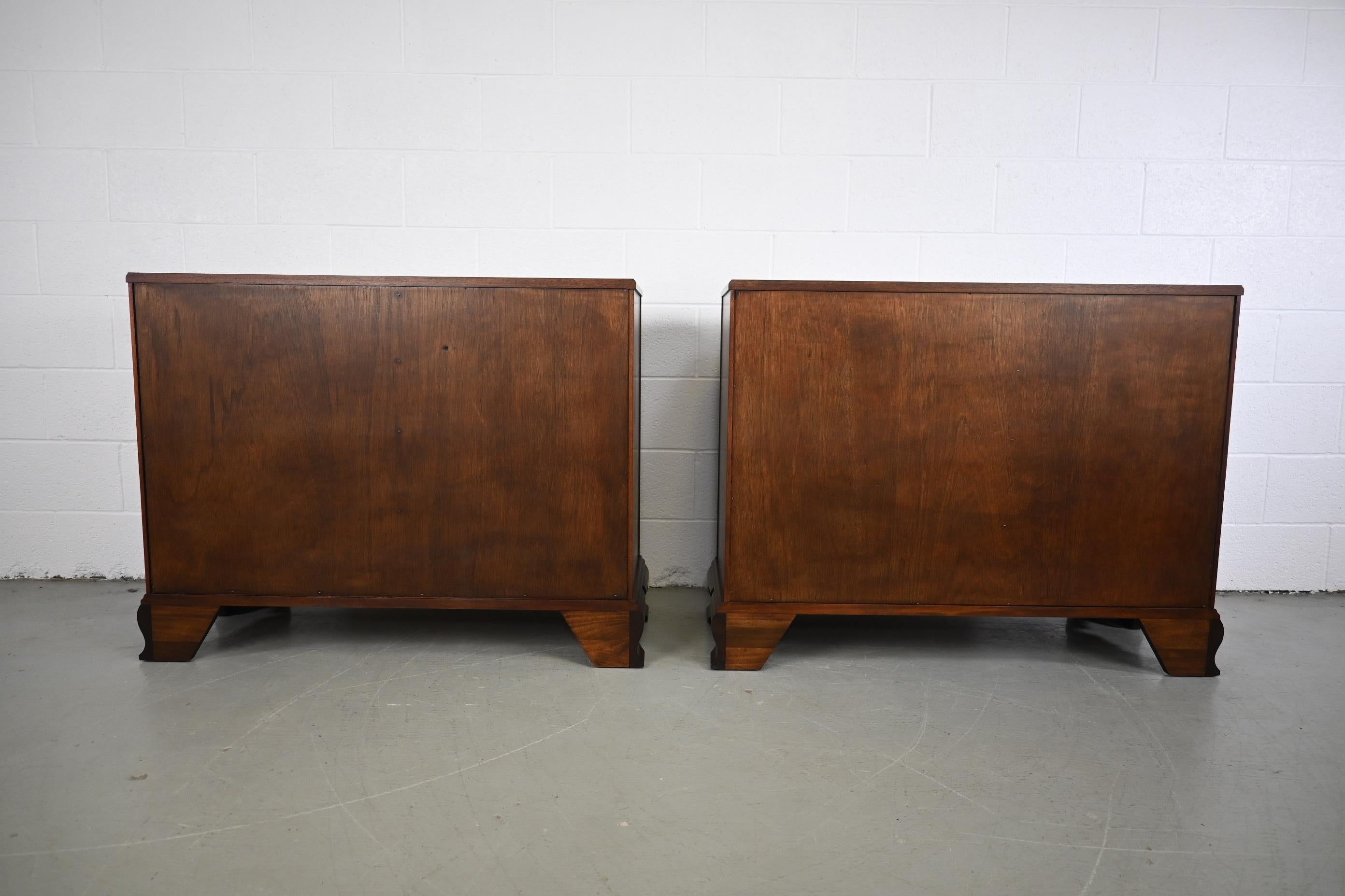 Baker Furniture Historic Charleston Chippendale Mahogany Dressers, a Pair 5
