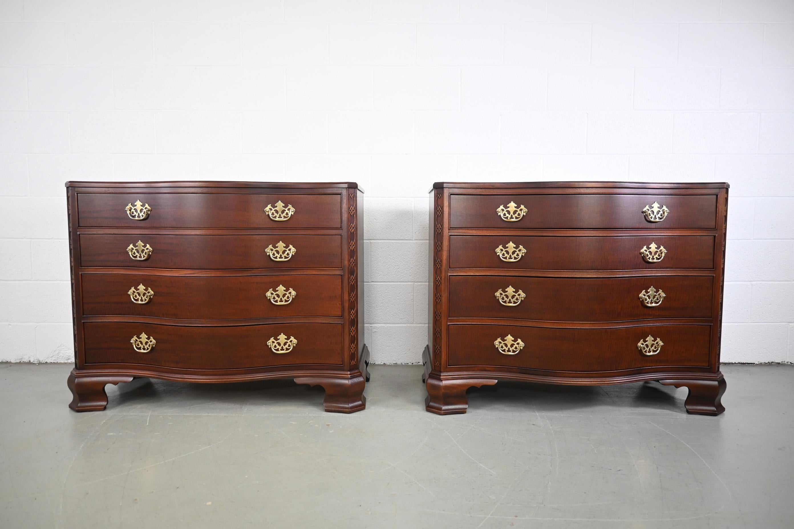 Baker Furniture Historic Charleston Chippendale Mahogany Dressers, a Pair 8