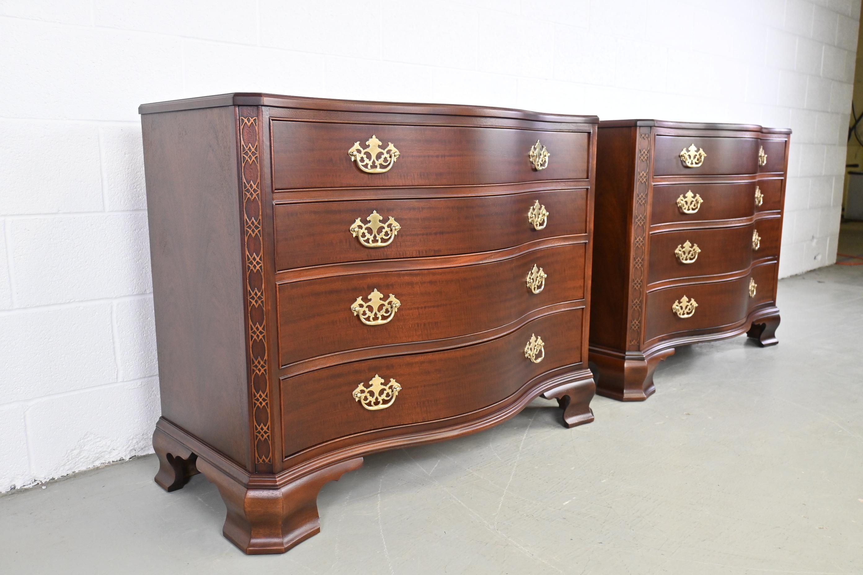 Baker Furniture Historic Charleston Chippendale Mahogany Dressers, a Pair 9