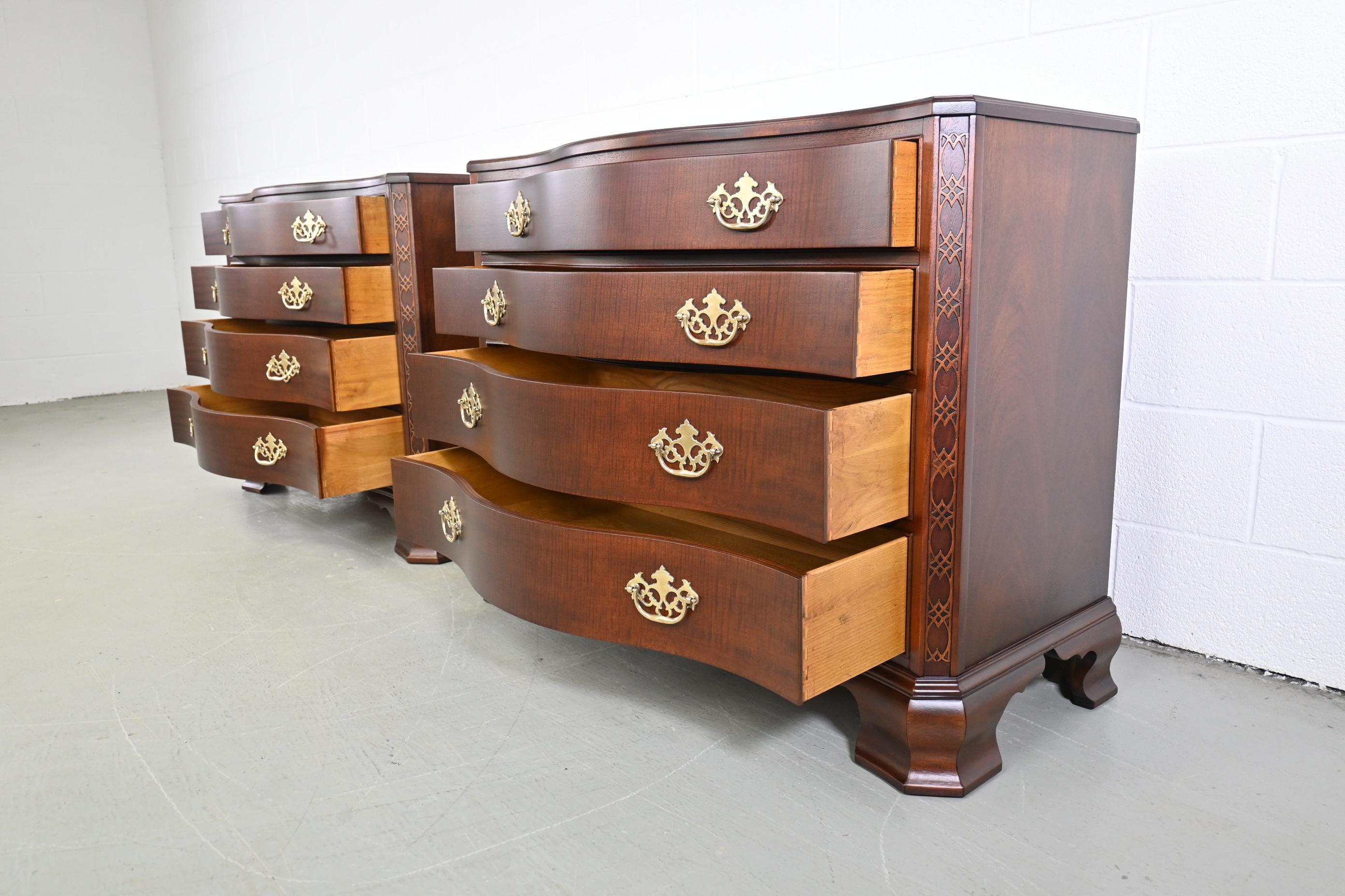 Baker Furniture Historic Charleston Chippendale Mahogany Dressers, a Pair 3
