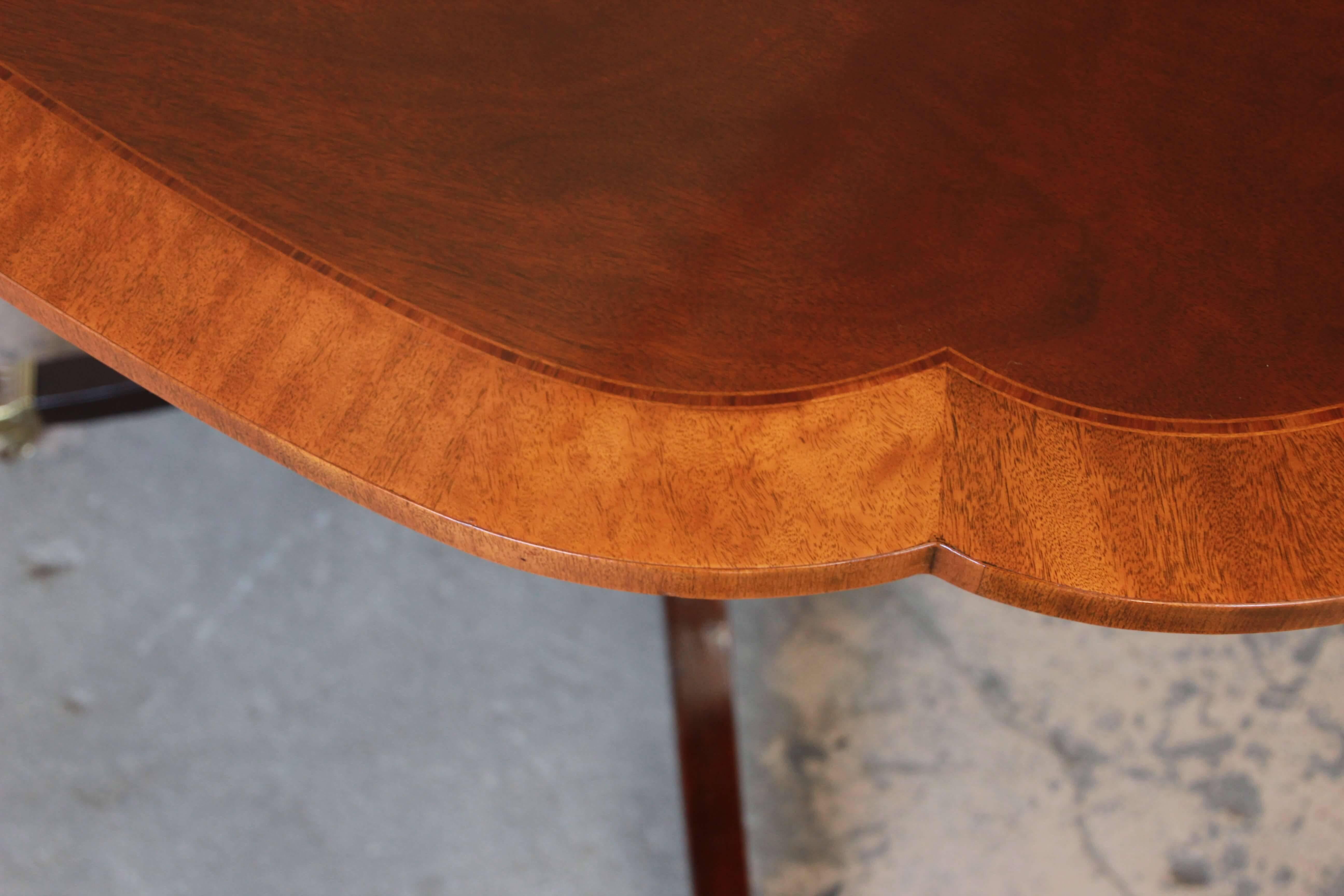 Late 20th Century Baker Furniture Historic Charleston Collection Banded Mahogany Dining Table