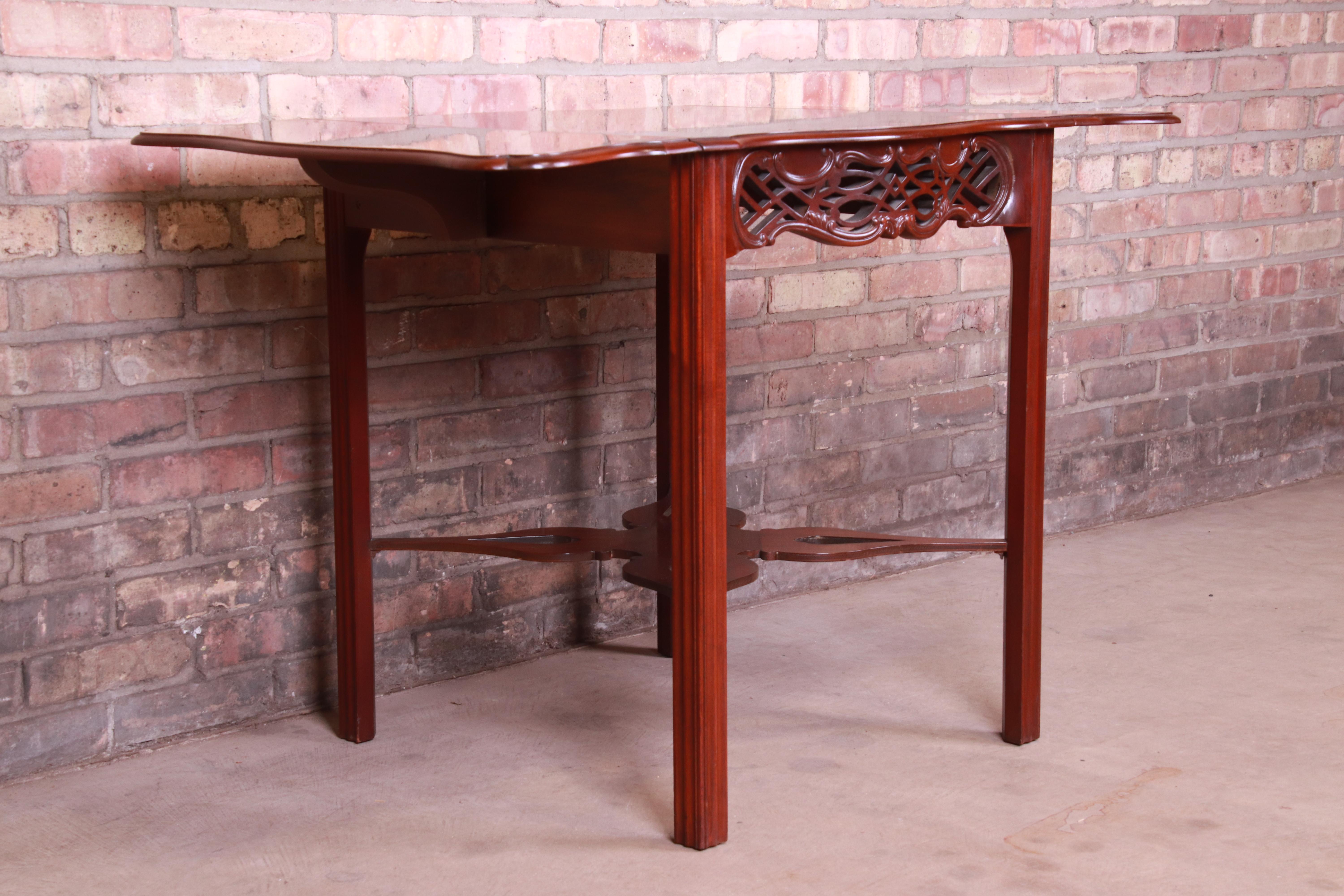 Baker Furniture Historic Charleston Collection Carved Mahogany Pembroke Table For Sale 6