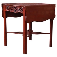 Retro Baker Furniture Historic Charleston Collection Carved Mahogany Pembroke Table