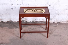 Baker Furniture Historic Charleston Collection Mahogany and Brass Side Table