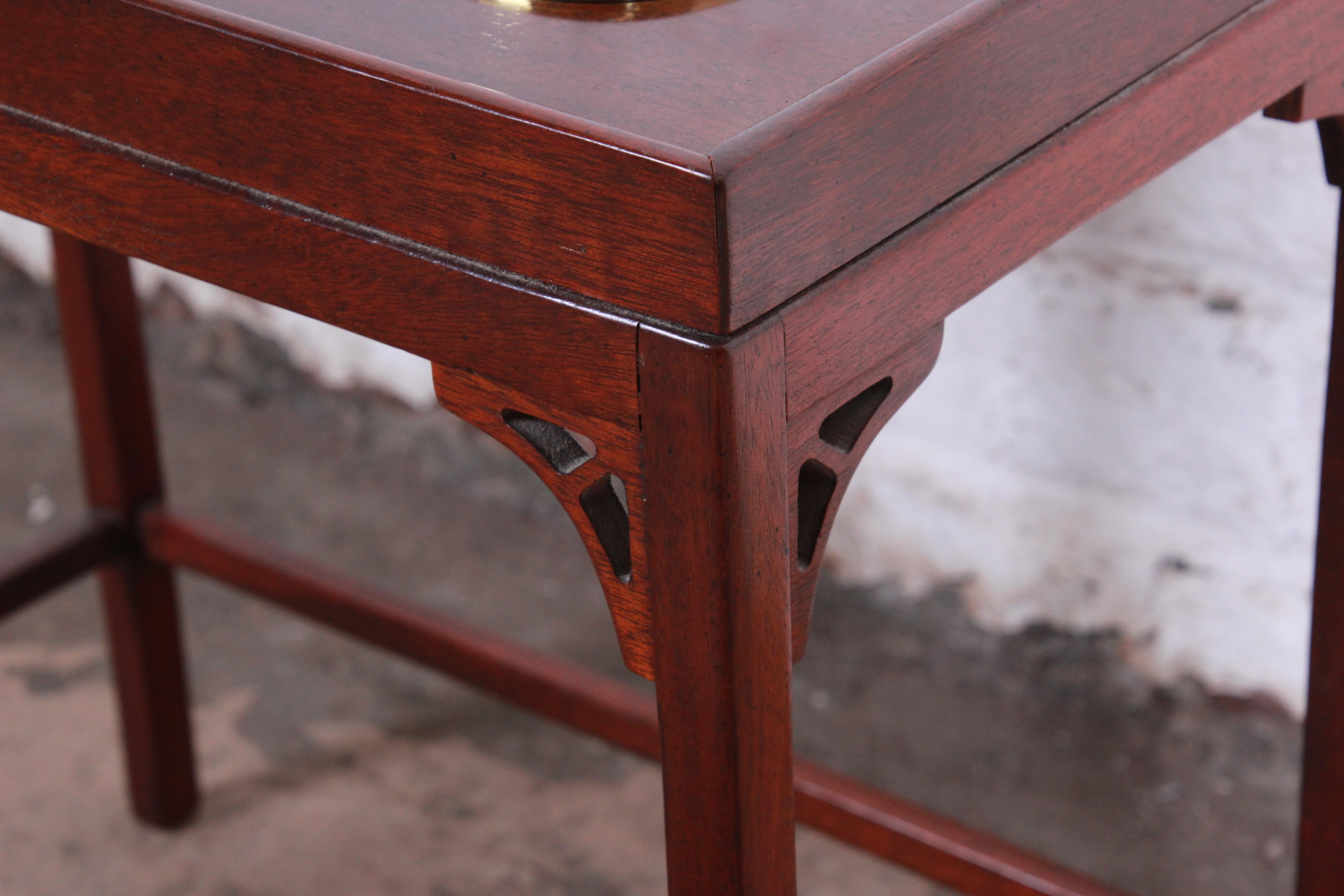 Baker Furniture Historic Charleston Collection Mahogany and Brass Side Table 1