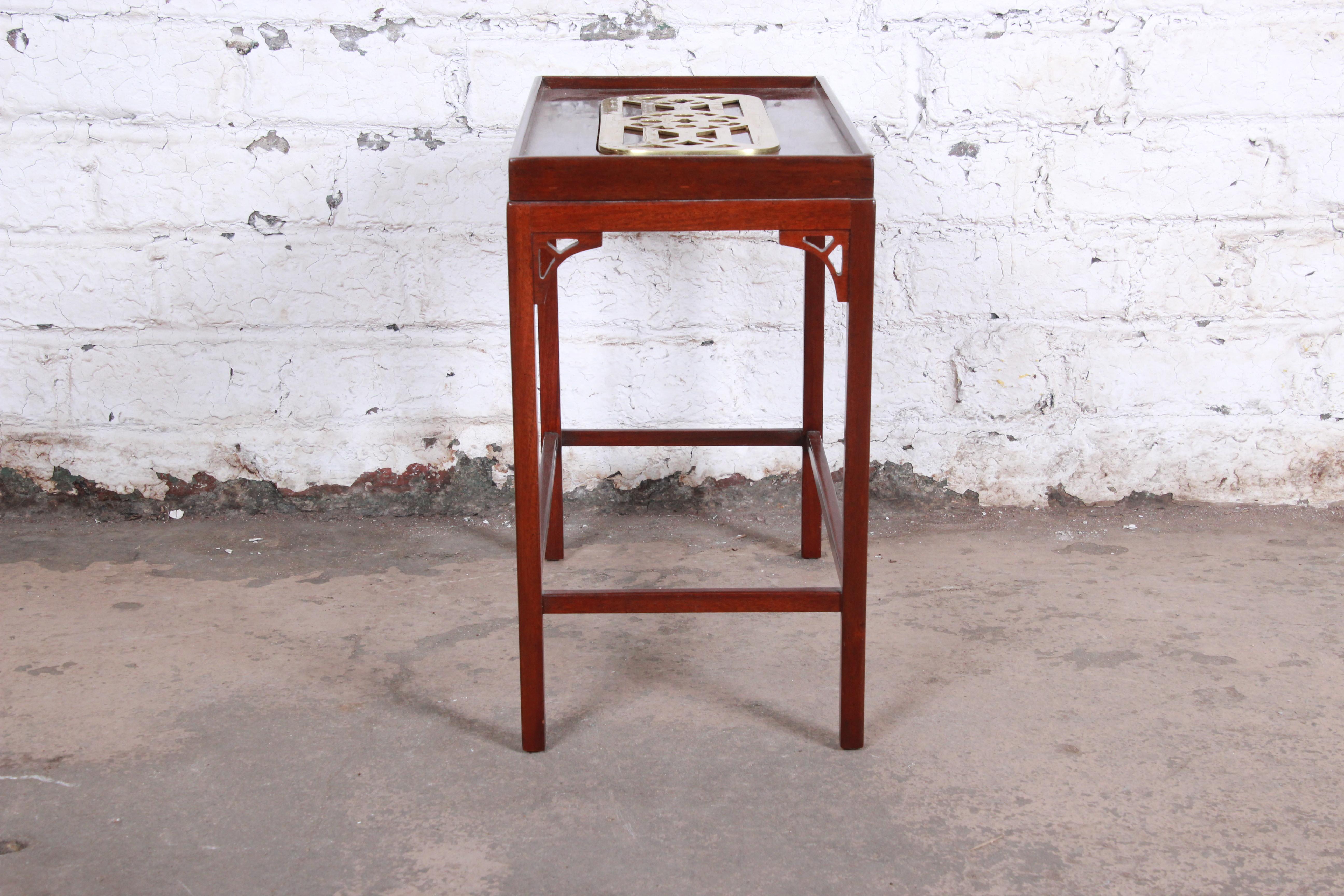 Baker Furniture Historic Charleston Collection Mahogany and Brass Side Table 3