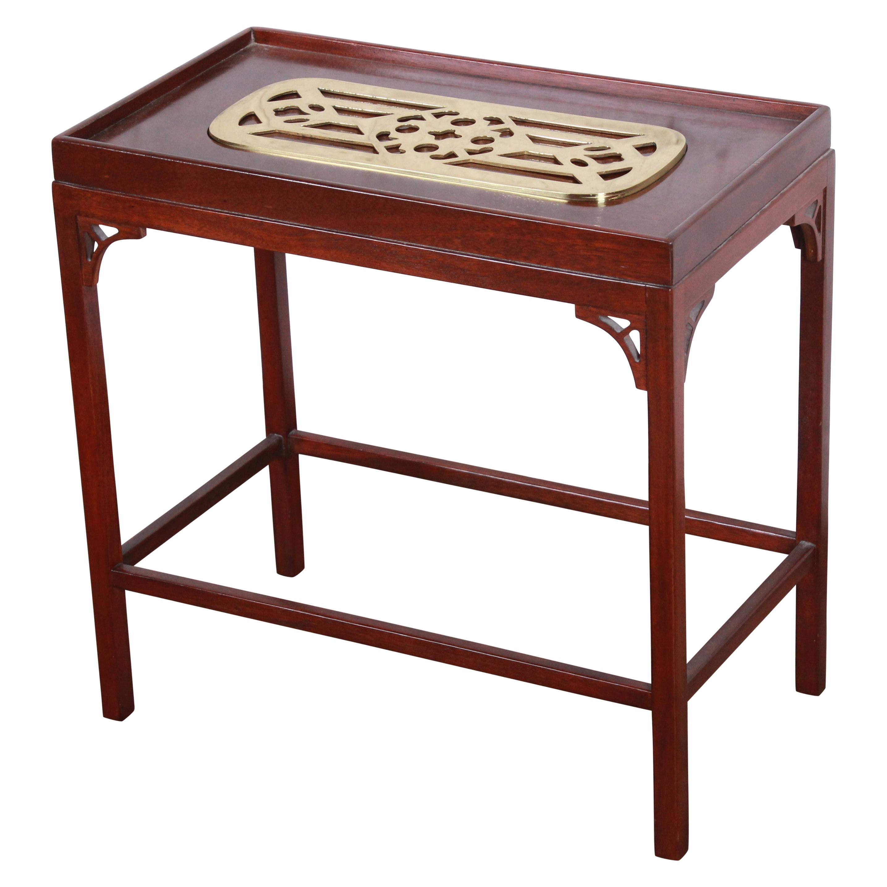 Baker Furniture Historic Charleston Collection Mahogany and Brass Side Table