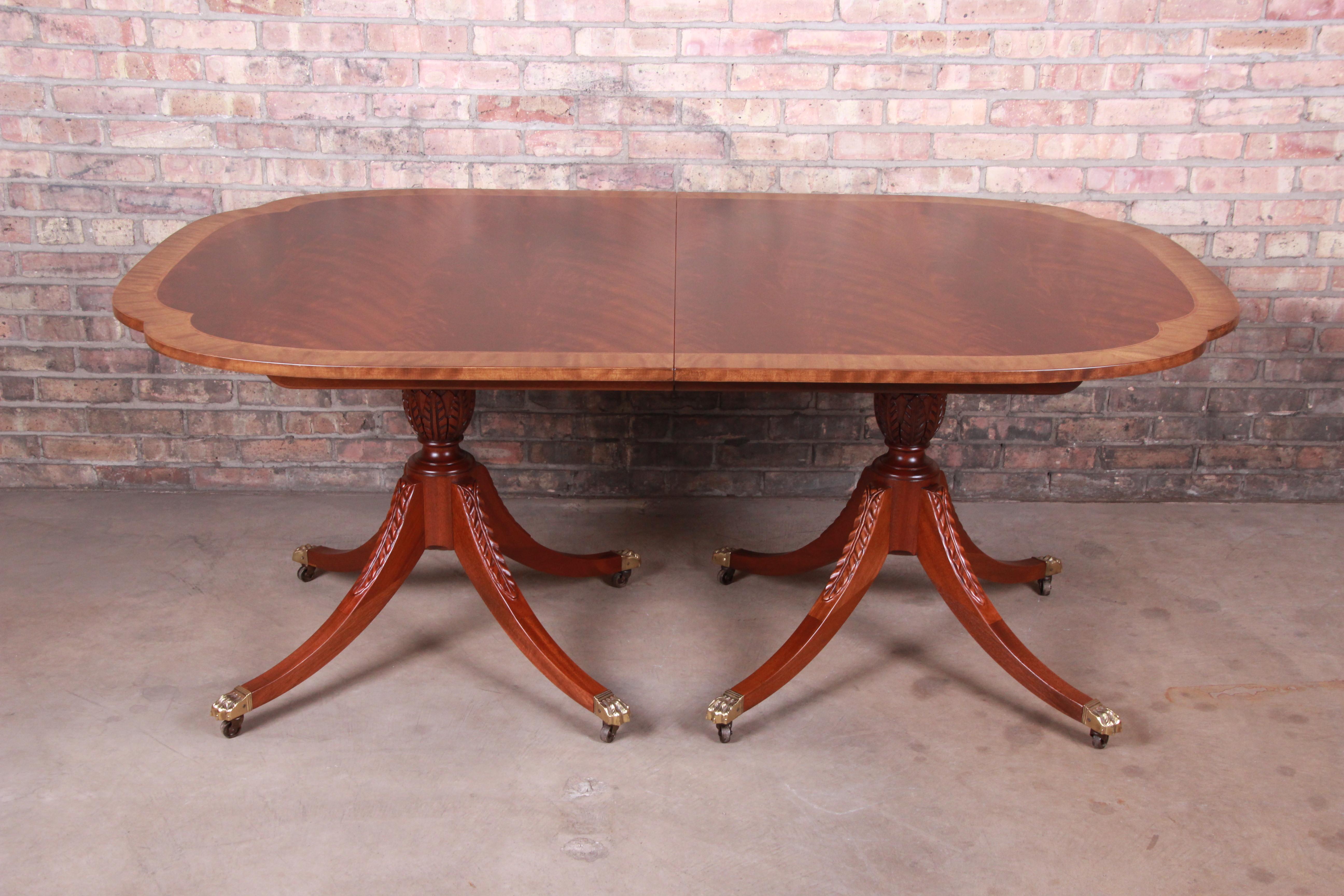 Baker Furniture Historic Charleston Double Pedestal Dining Table, Newly Restored 1