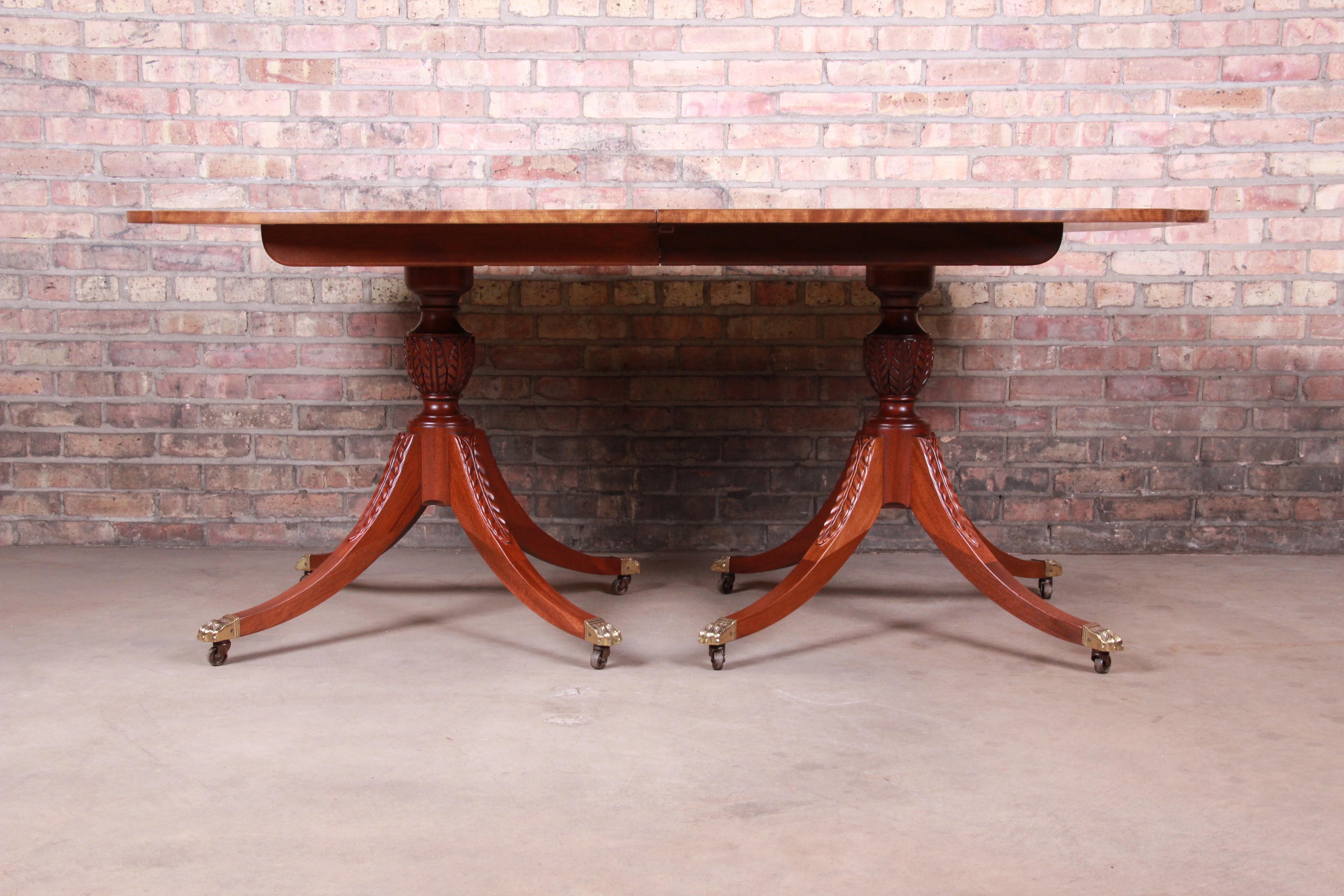 Baker Furniture Historic Charleston Double Pedestal Dining Table, Newly Restored 2