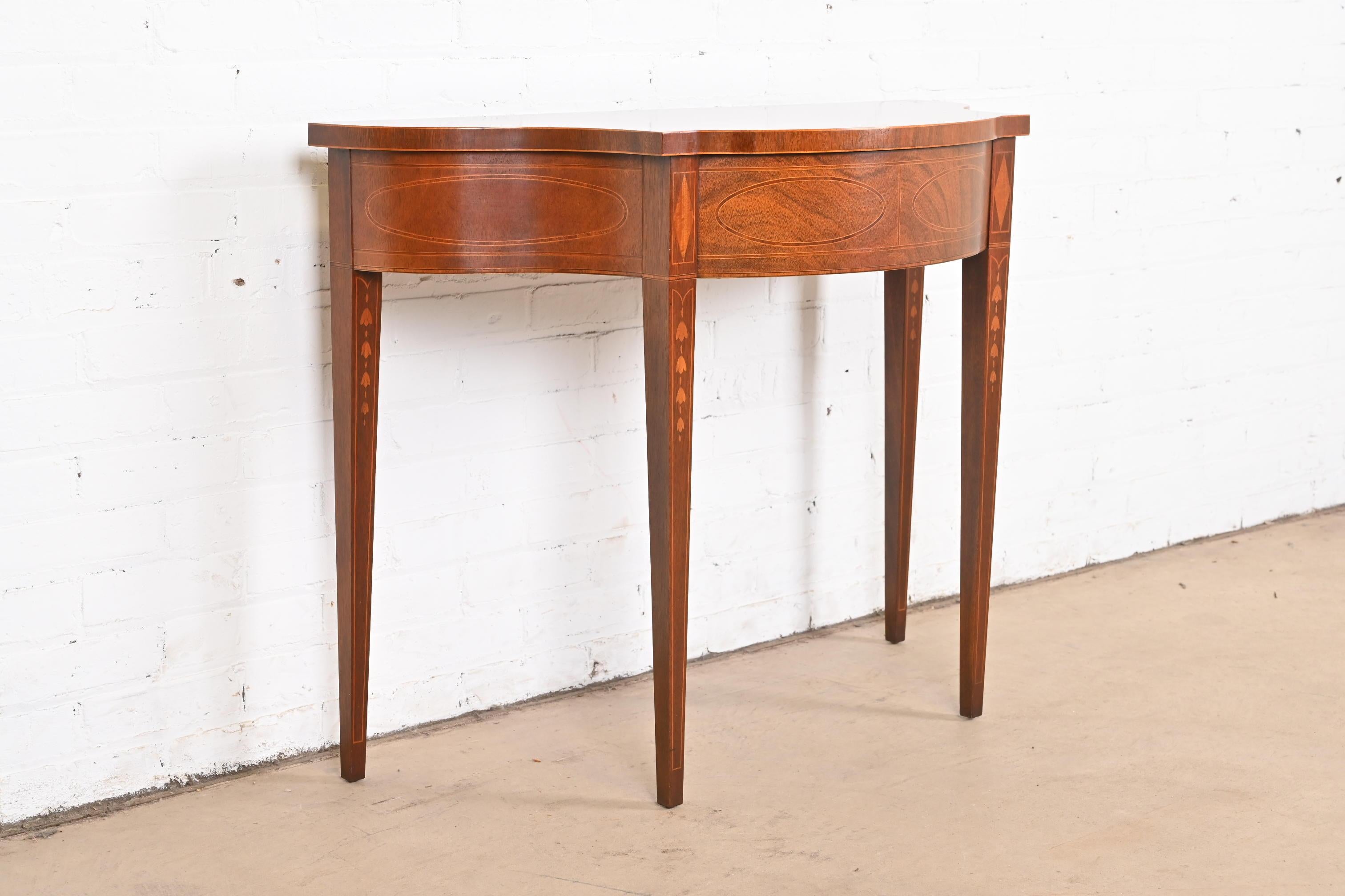 Baker Furniture Historic Charleston Federal Inlaid Mahogany Console Table For Sale 2
