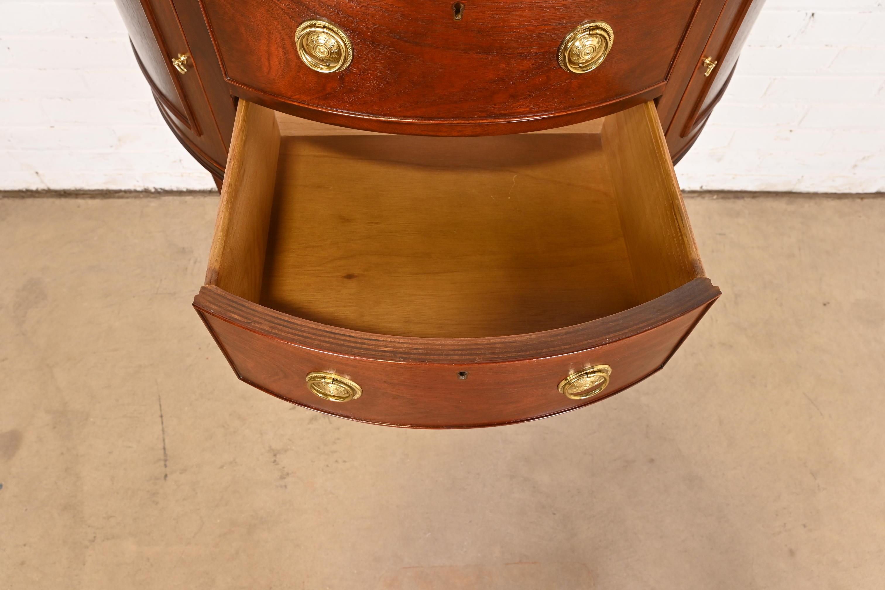 Baker Furniture Historic Charleston Federal Mahogany Demilune Cabinet For Sale 5