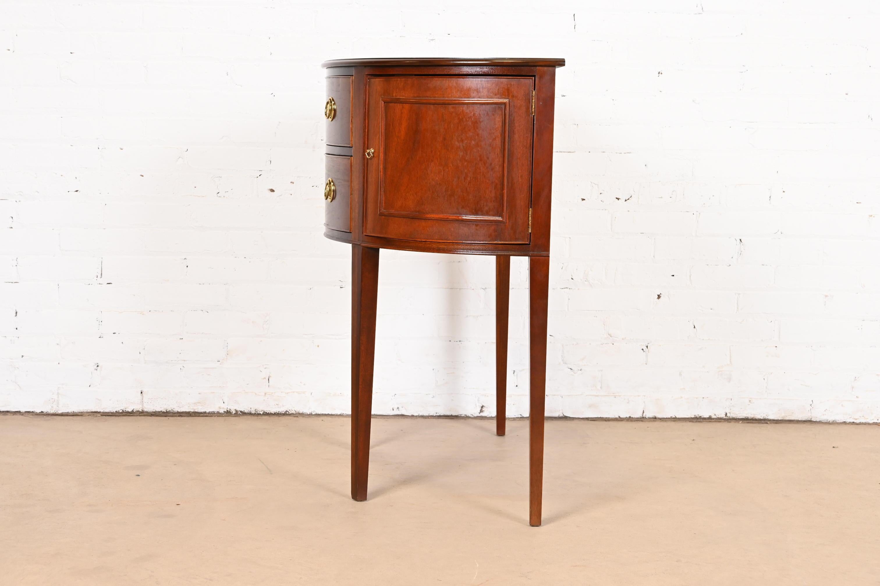 Baker Furniture Historic Charleston Federal Mahogany Demilune Cabinet For Sale 8