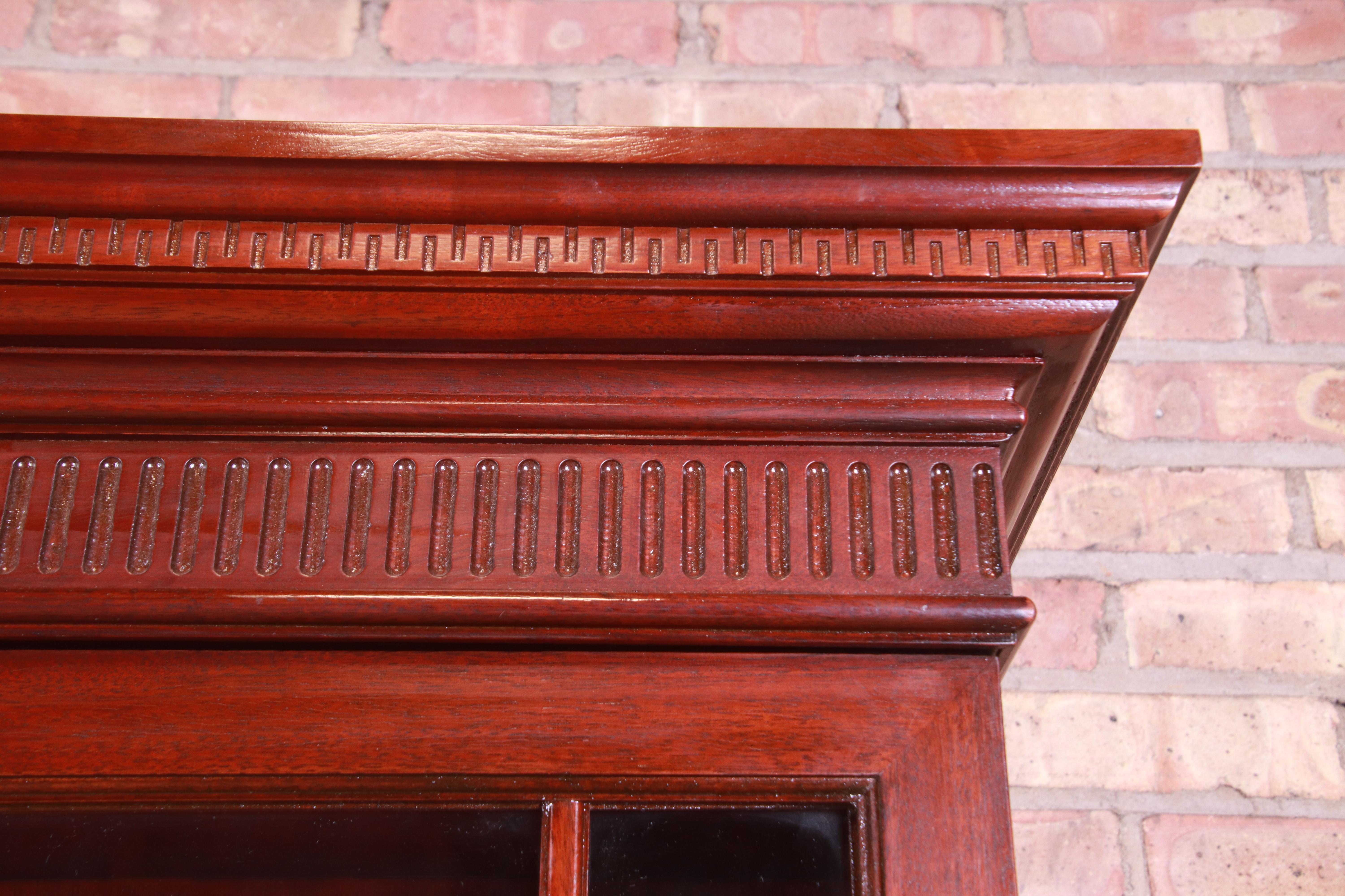 Baker Furniture Historic Charleston Flame Mahogany Breakfront Bookcase