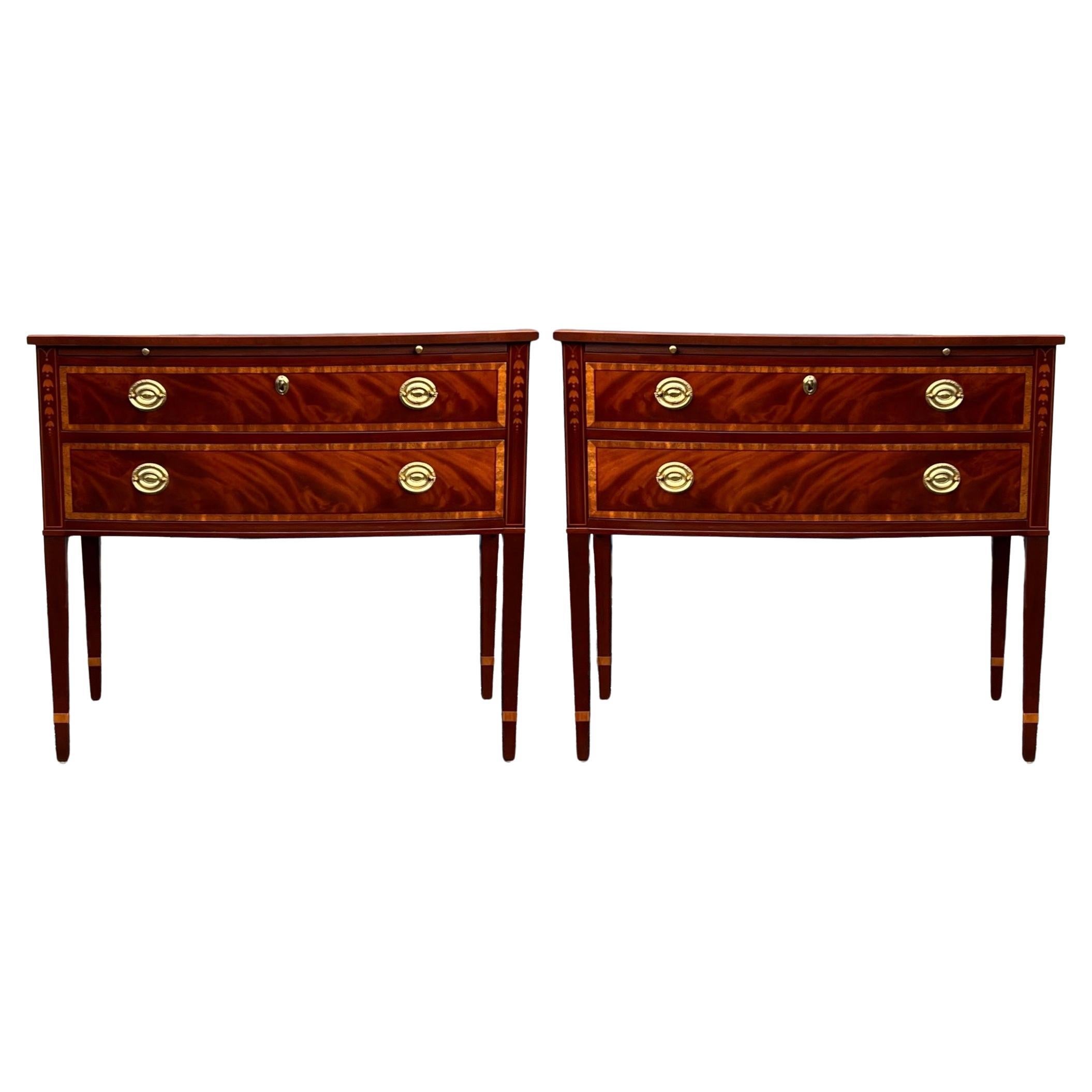 Baker Furniture Historic Charleston Flame Mahogany Huntboard / Sideboard - Pair