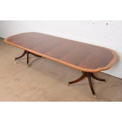Baker Furniture Historic Charleston Georgian Banded Flame Mahogany Dining Table