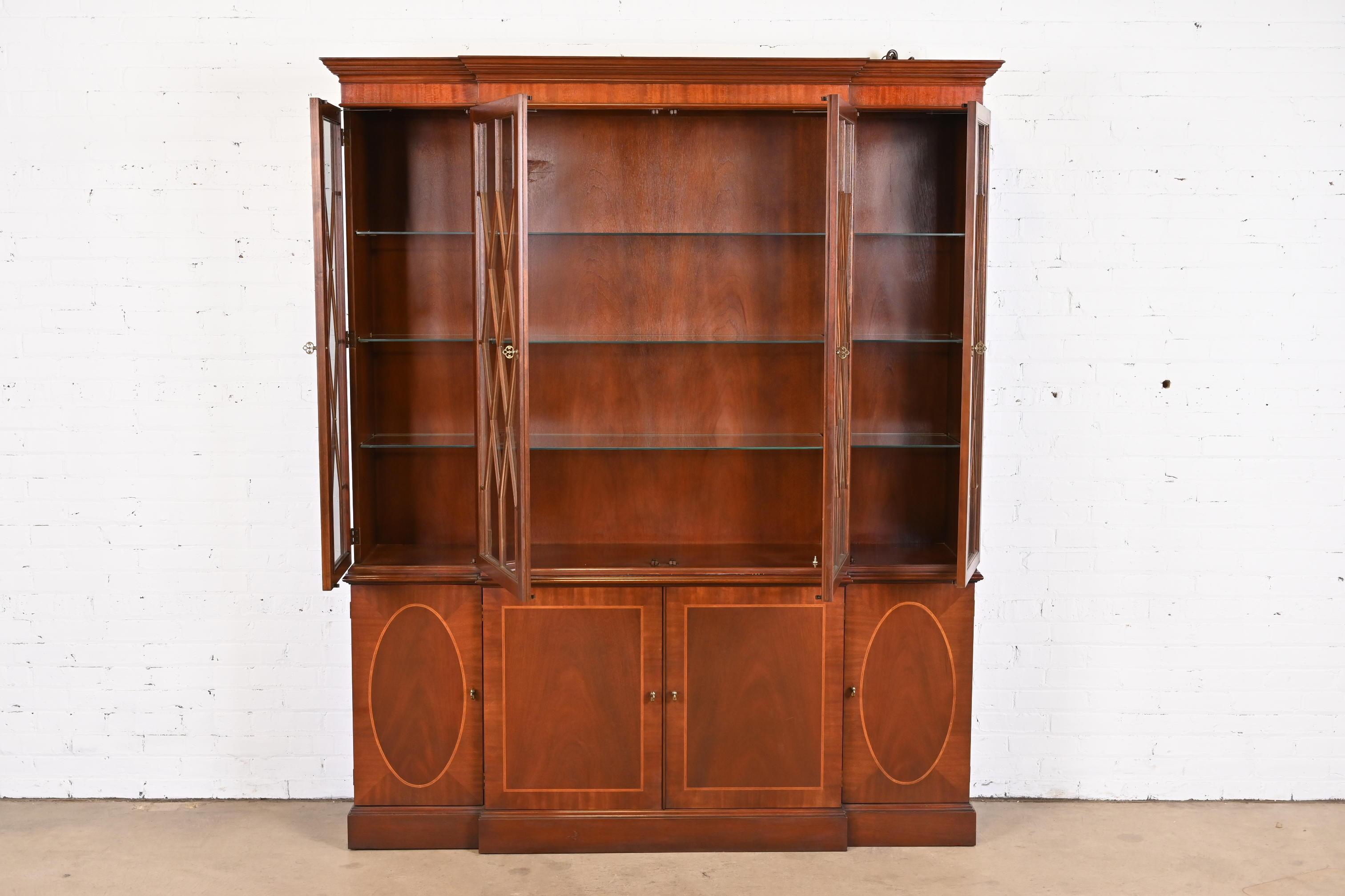 Baker Furniture Historic Charleston Georgian Breakfront Bookcase Cabinet 1