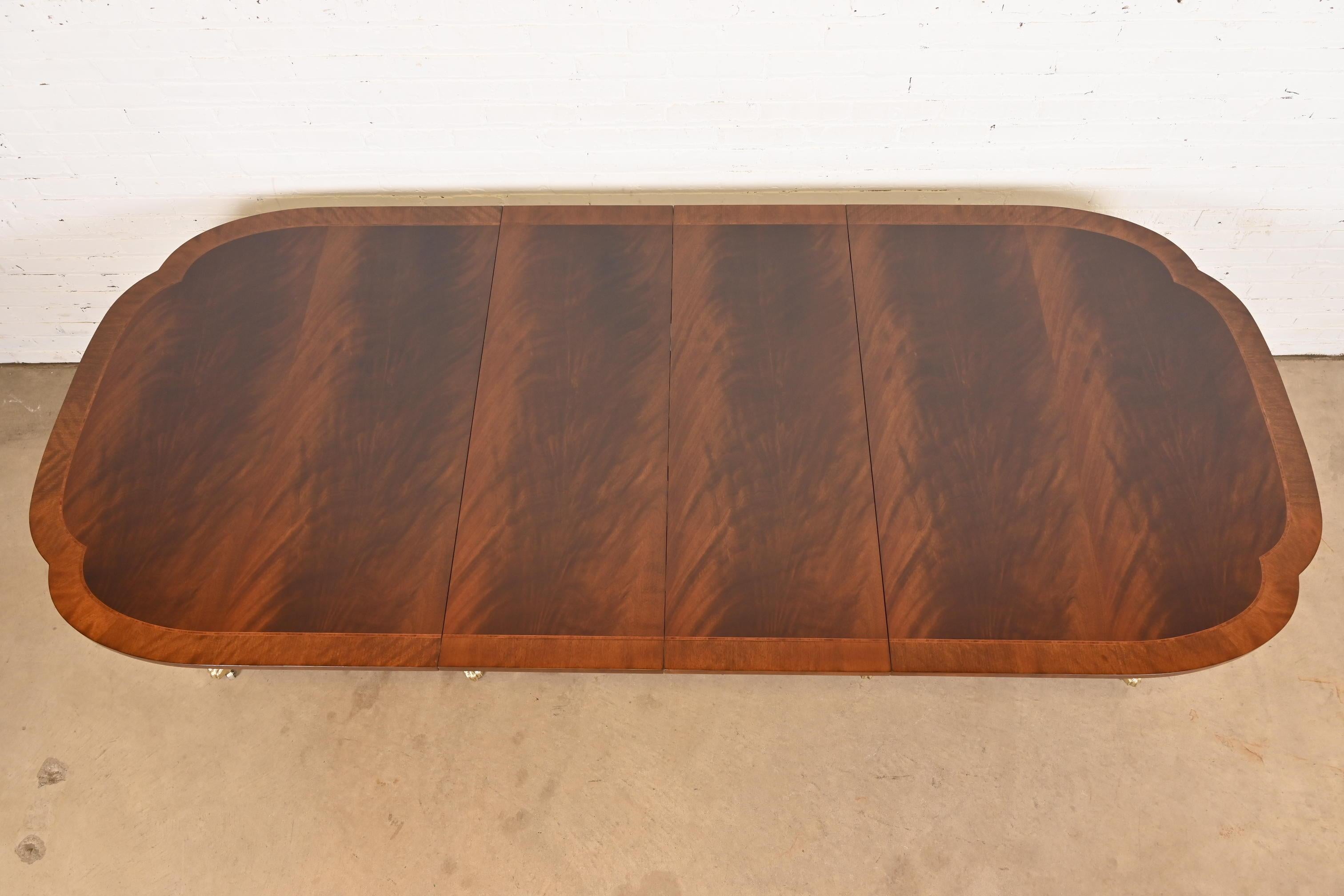 Brass Baker Furniture Historic Charleston Georgian Dining Table, Newly Refinished For Sale