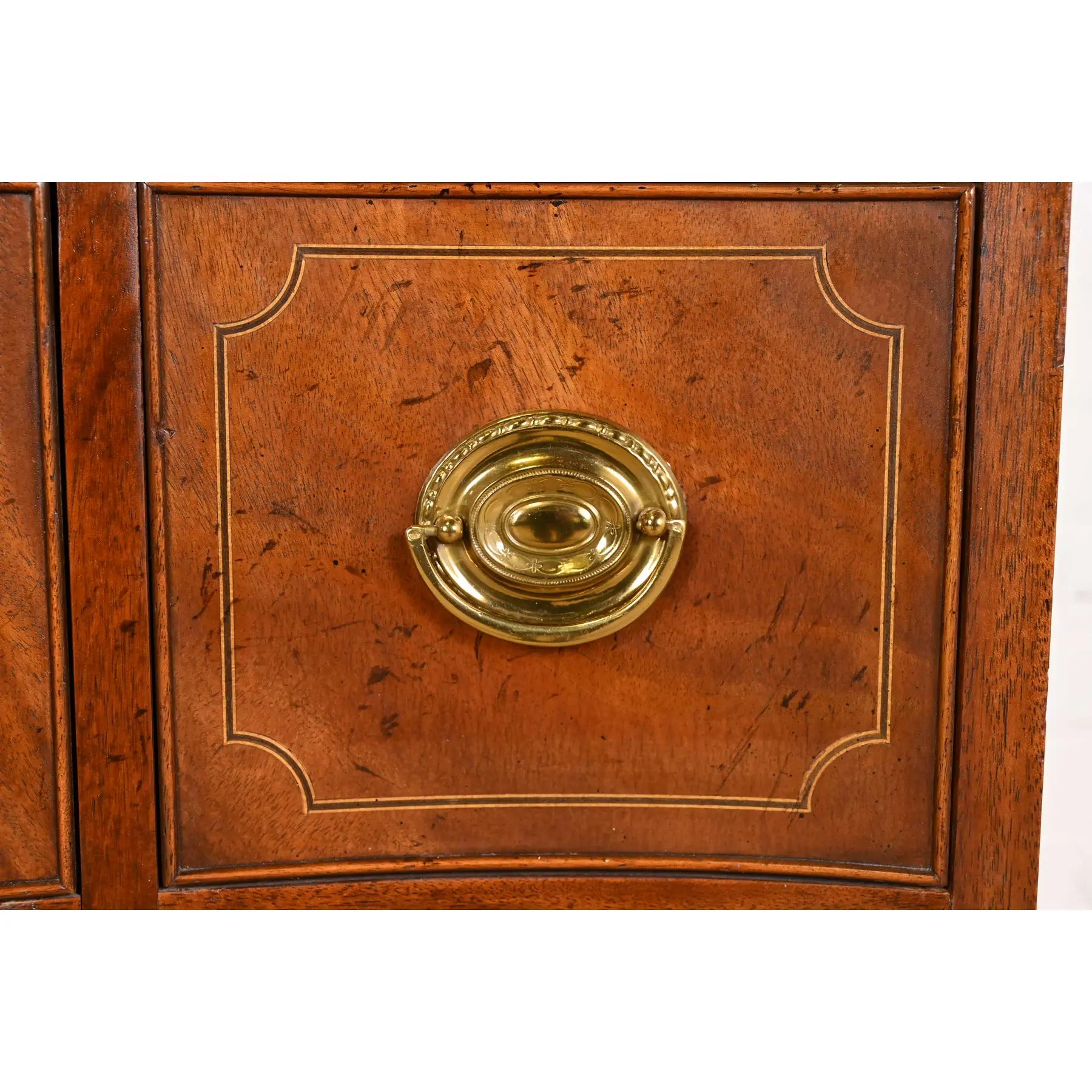 Baker Furniture Historic Charleston Georgian Inlaid Flame Mahogany Dresser Chest 1