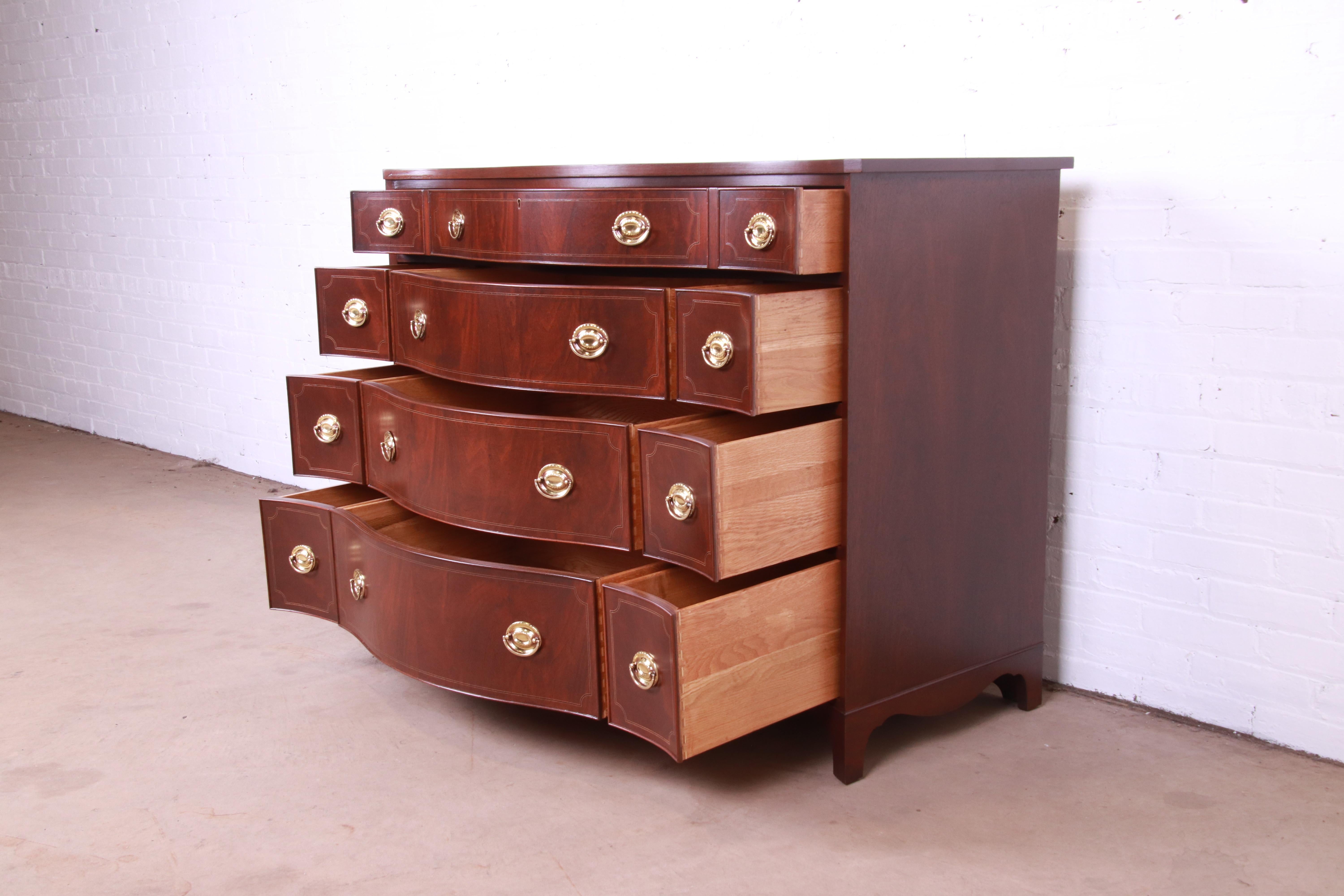 Baker Furniture Historic Charleston Georgian Inlaid Mahogany Dresser Chest 4