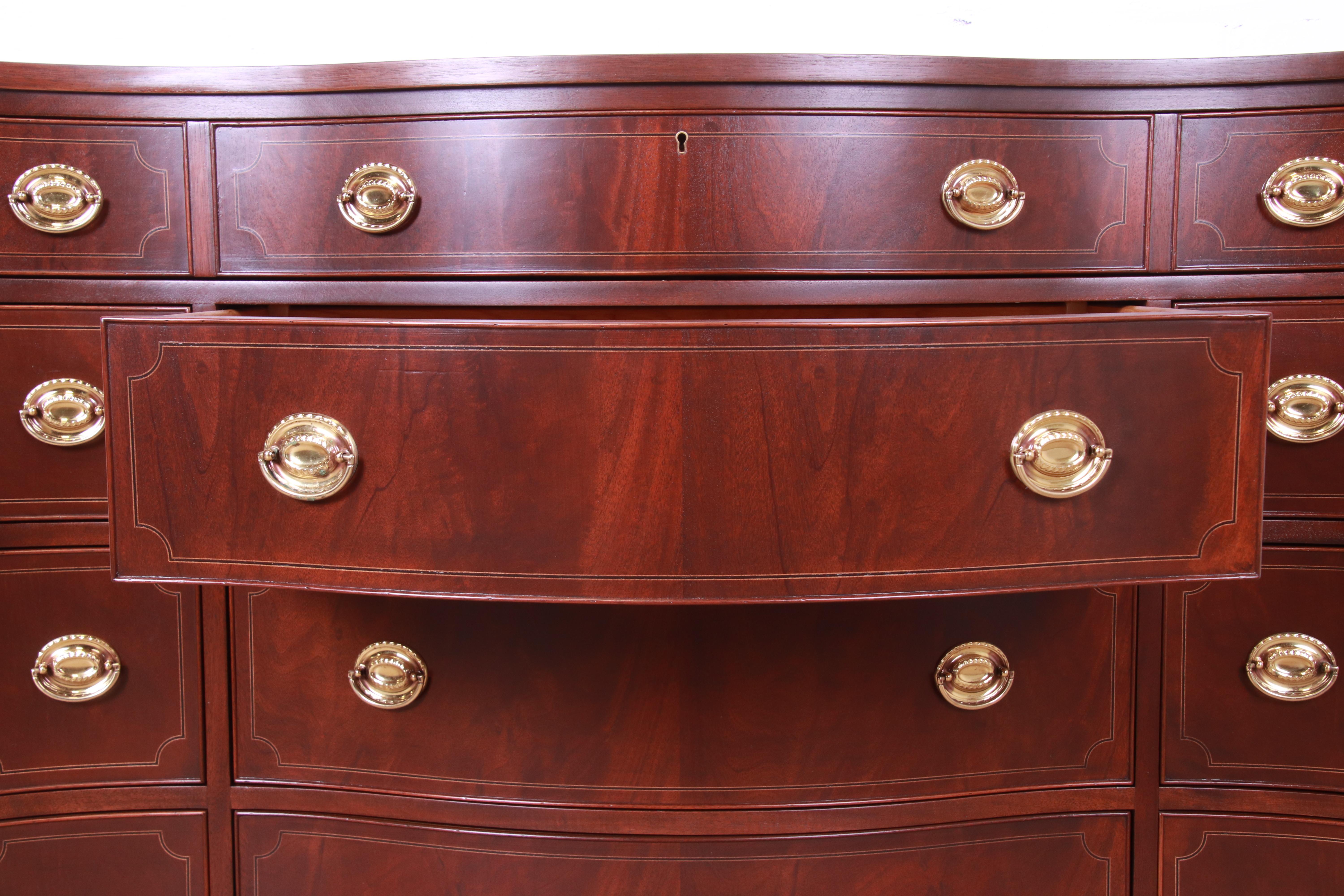 Baker Furniture Historic Charleston Georgian Inlaid Mahogany Dresser Chest 5