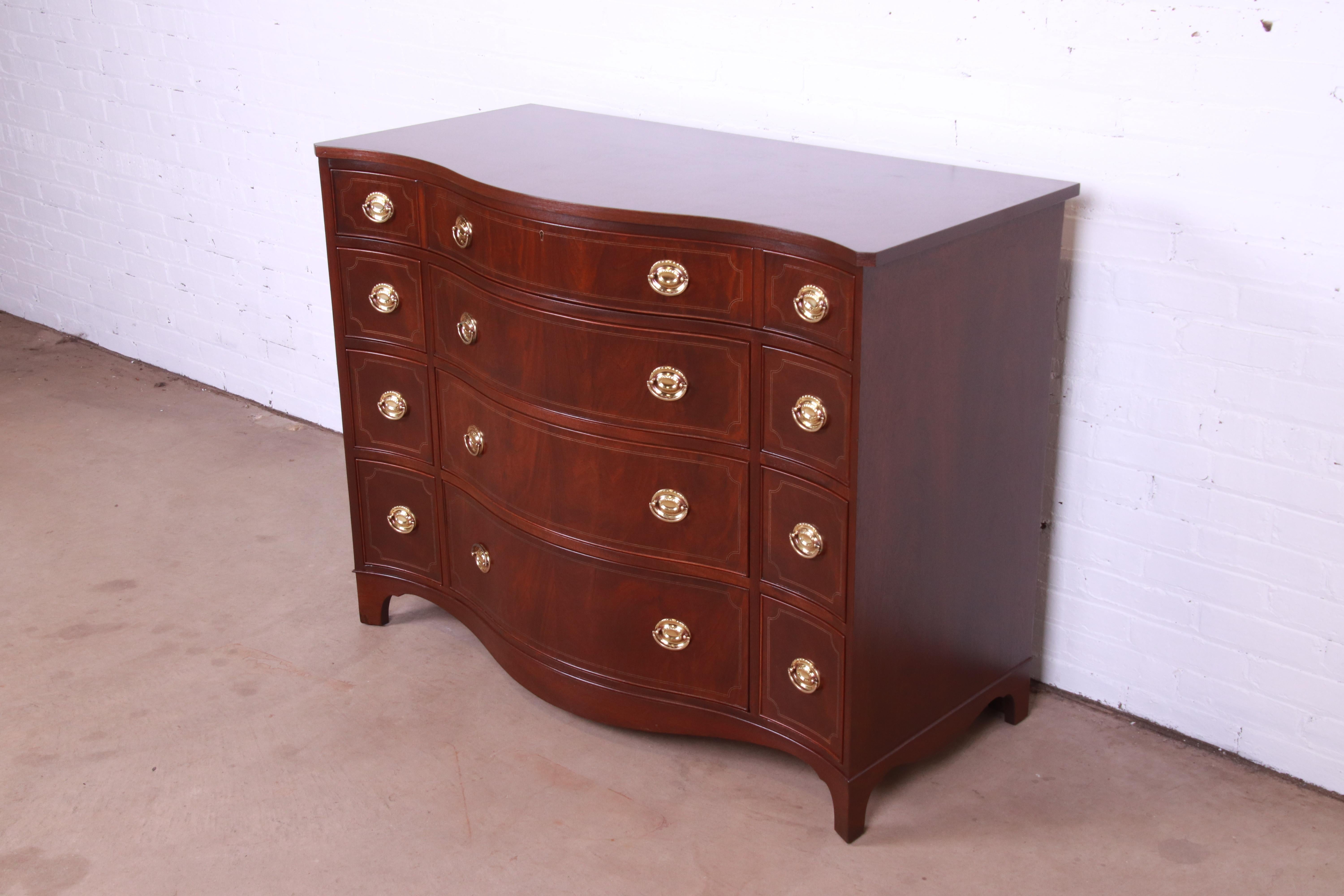 American Baker Furniture Historic Charleston Georgian Inlaid Mahogany Dresser Chest