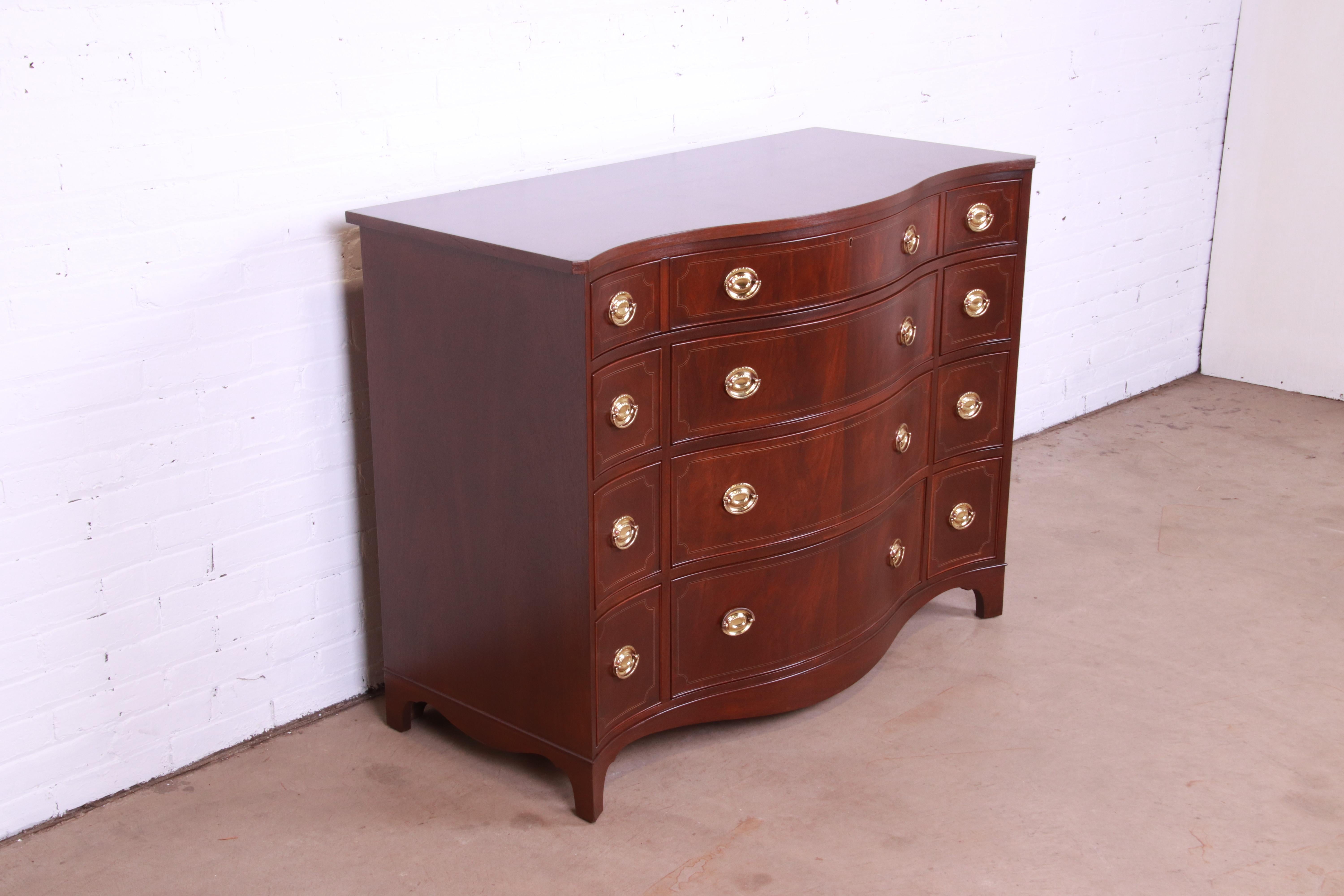 20th Century Baker Furniture Historic Charleston Georgian Inlaid Mahogany Dresser Chest