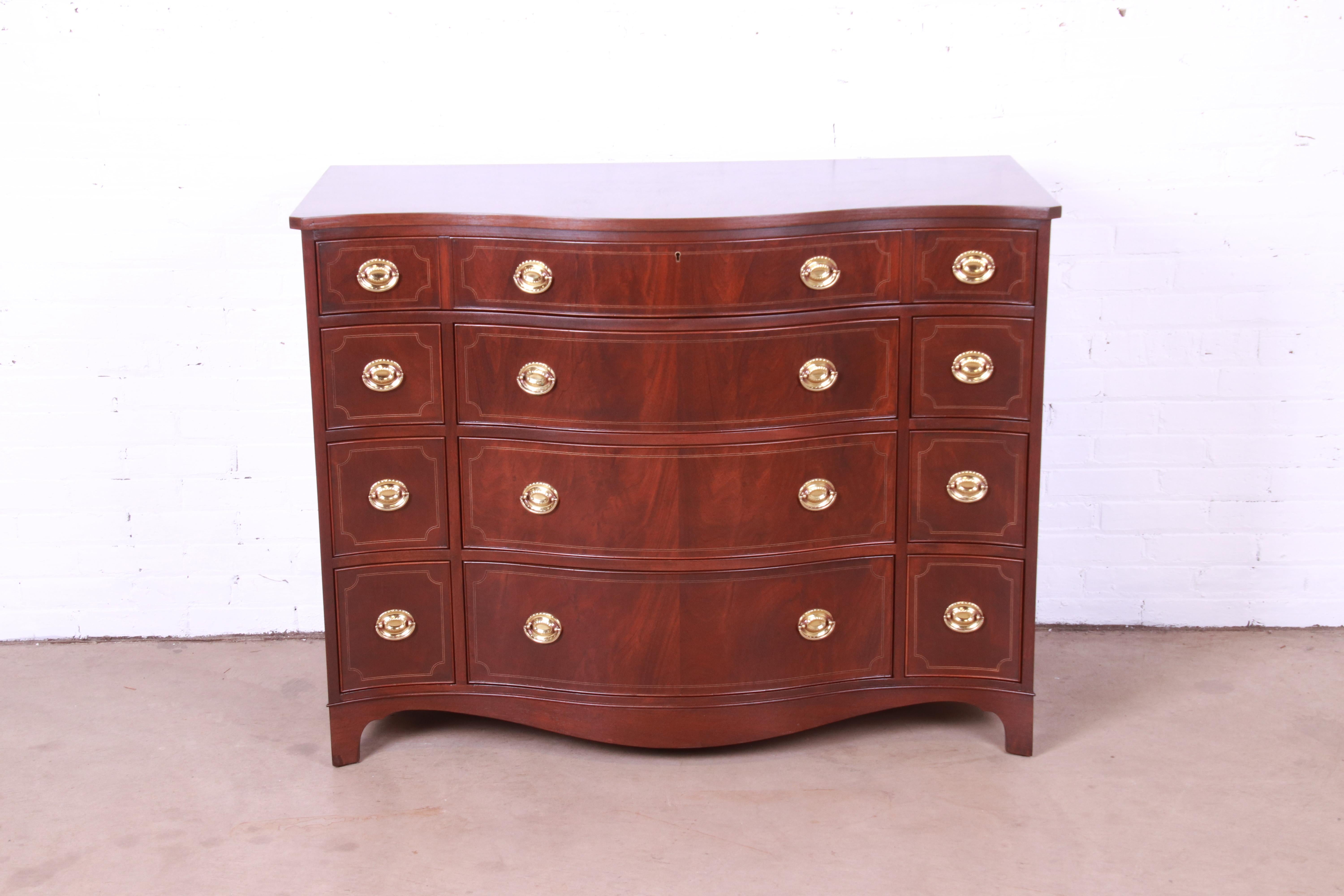 Baker Furniture Historic Charleston Georgian Inlaid Mahogany Dresser Chest 1